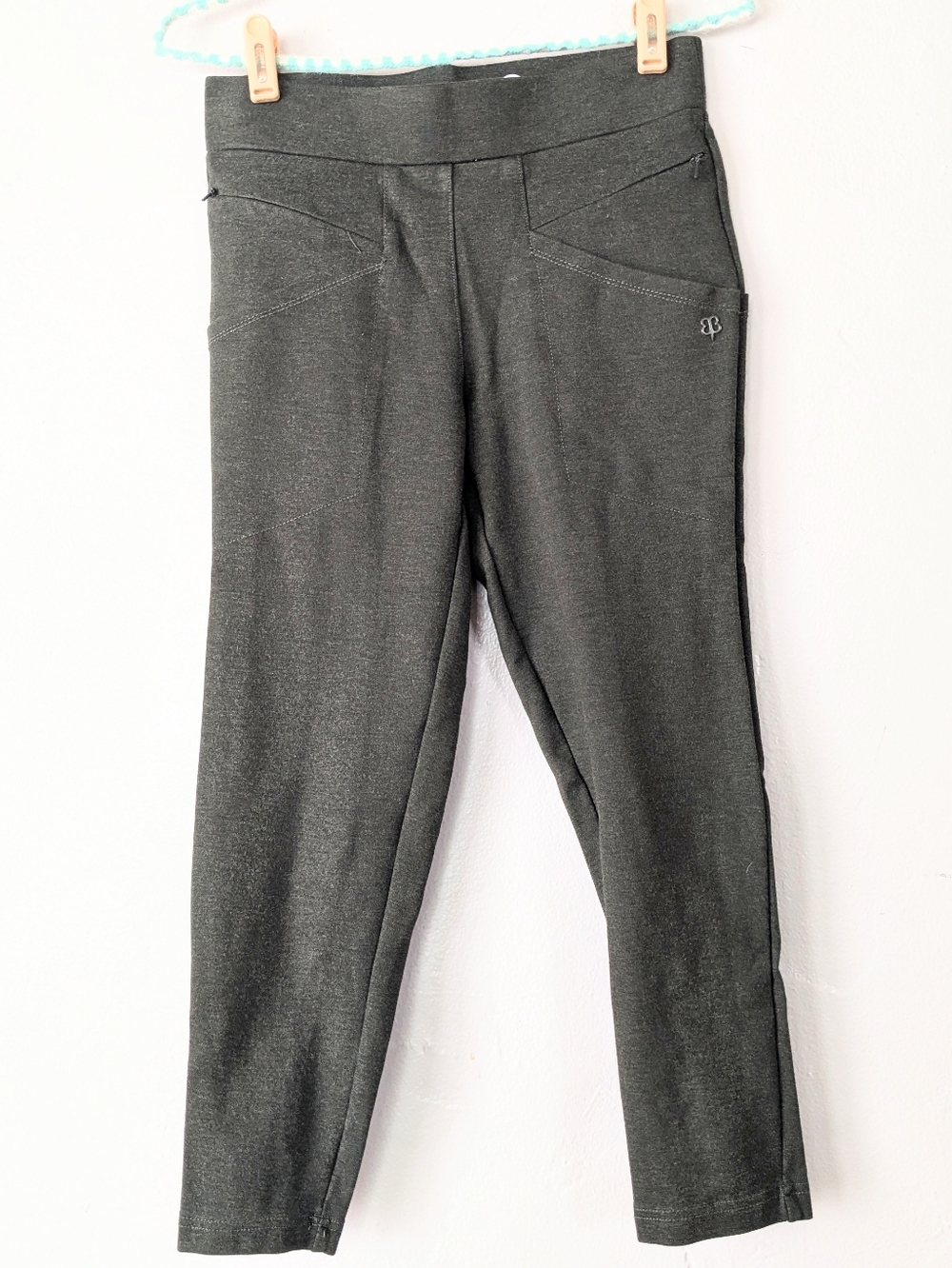 Betabrand Dress Pant Yoga Pants Skinny Leg Dark Green - XS Petite